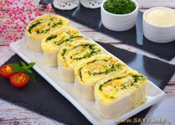 Рулет из лаваша «Мимоза»