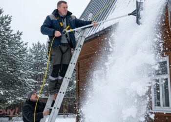 Успейте до оттепели: как самостоятельно почистить крышу частного дома от снега и сосулек