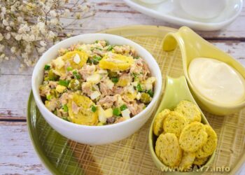 Салат с тунцом и зеленым горошком